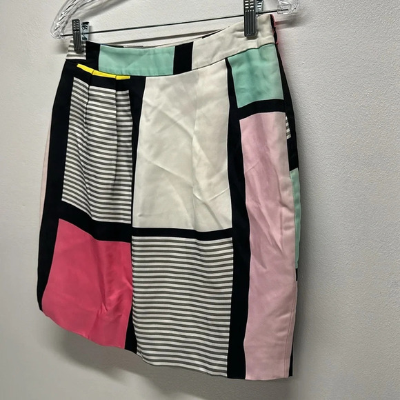Kate Spade Barry Mini Skirt The Rules Color Block Striped Colorful White Size 4 - Picture 3 of 6